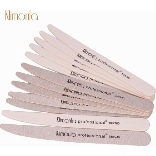 New 100Pcs/set Professional Wooden Grey And White Nail File 100/180 180/240 Mix Grit Knife Gel Polishing Wood Sanding Tools File