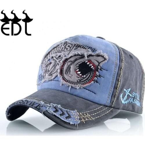 New Cotton Baseball Cap for Women Snapback Hat Shark Embroidery Anchor Bone Caps Gorras Casual Mens High Quality Caps