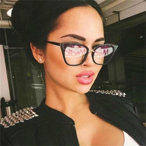 Vintage blue light blcoking clear glasses optical frames female transparent cat eye computer glasses UV400 Sunglasses oculos