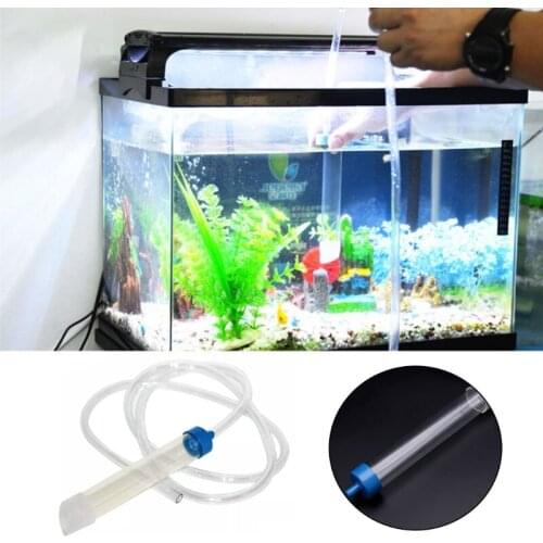 58.89in Handheld Simple Aquarium Siphon Cleaner With Filter Nozzle Safe Vacuum Pipe Accessories