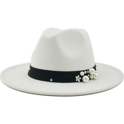 Men Women Wide Brim Wool Felt Jazz Fedora Hats British style Trilby Party Formal Panama Cap Black Yellow Dress Hat 56-58-60CM