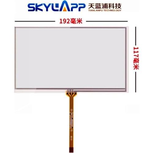 New 8''inch Touchscreen 192mm*117mm for GPS vehicle DVD Resistance Handwritten Digitizer Touch Panel Glass Repair Free shipping