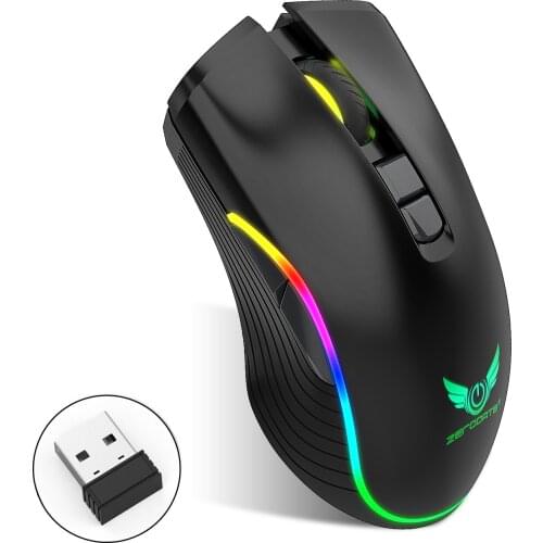 T26 Wireless Mouse 2.4G TYPE-C Rechargeable Interface Seven-button Gaming Mouse RGB Luminous Fast Charging Mouse