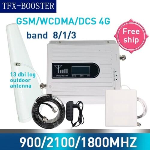 TFX-BOOSTER Triple band 13dbi log External antenna GSM 900 LTE 1800 WCDMA 2100 mhz Mobile Cellular Signal Repeater Antenna Set