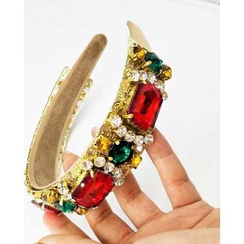 Baroque Glod Crown Tiaras Retro Luxury Wedding Crystal Princess Queen Pageant Prom Rhinestone Veil Tiara Bridal Hair Accessorie