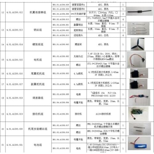 XK A1200 RC Airplane Spare Parts Motor Blade Propeller ESC Receiver Servo Screw Remote Controller Charger Steel Wire Etc