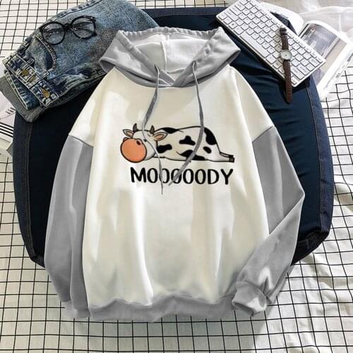 Cow Print Sweatshirts 2021 Womens Long Sleeve Patchwork Hoody Jumper Pullover Top Blouse Womens Sweatshirt Poleron Sudadera