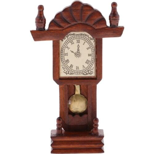 1/12 Vintage Dollhouse Miniature Accessories Room Items Desk Table Clock Model Toy