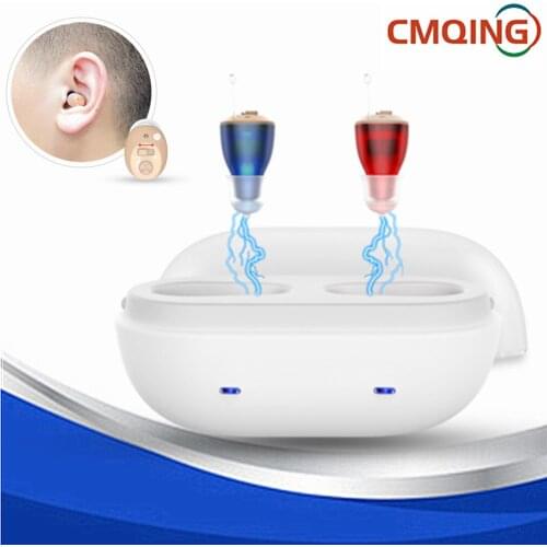 1 Pair Rechargeable Audifonos Hearing Aids Portable Sound Amplifier Invisible Adjustable Tone Hearing Aids Mini Hearing Aid
