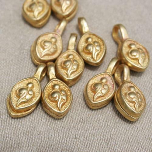 10PCS Tibetan Buddhist Prayer Malas Counter Clips Golden Brass Sea Snail Eight Auspicious Symbols Free Ship BRO997