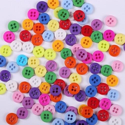 1000pcs Mixed 9mm Round Resin Buttons 4 Holes Sewing Button Embellishments Cardmaking Scrapbooking