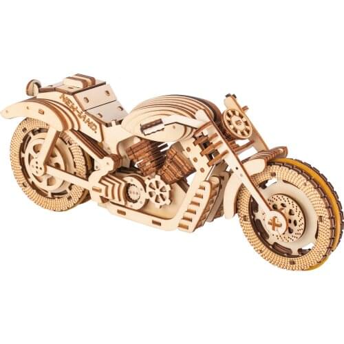 187Pcs DIY Hand-Made Motorcycle 3D Wooden Puzzle Toy Hand Made Gift DIY Model Building Kit Assembly Stem Kids Toy Kits