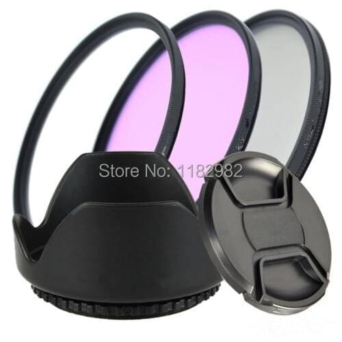 5in1 1set 62mm UV + CPL+ FLD Lens Filter + Lens Cap + len hood for pentax 18-135 18-250 for SONY18-200 18-250 70-30