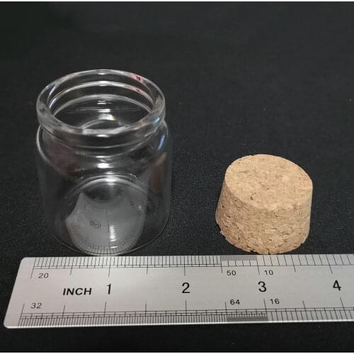 6Pcs/Lot 50ml 47x50mm DIY Glass Wishing Bottle with Cork Stopper Storage Vial Crafts Bottle Container For Wedding Gift Jars