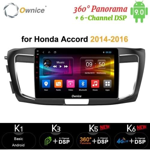 Ownice 10.1" Android 9.0 Car Radio video Player GPS Navi map DVR 4G LTE 360 Panorama DSP SPDIF for HONDA Accord 9 2014 2015 2016