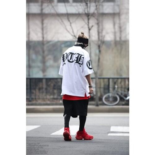 Korean hip-hop Brand Running Mens Short Sleeve Gym Shirt Sportswear Back Big Logo Casual T-SHIRTS Cotton Fitness Sport T-Shirt