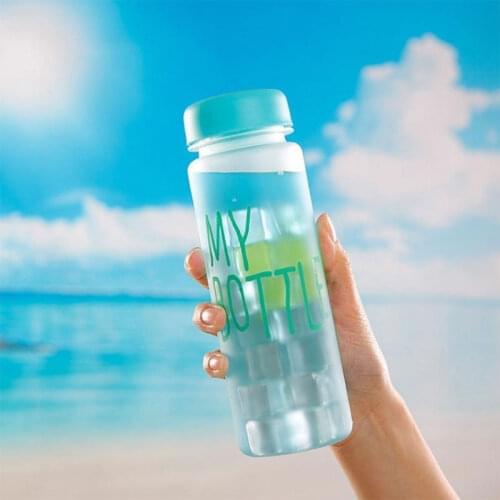 500ML Bottle Portable Transparent Drink Water Bottle For Water Fruit Juice Portable Sport Travel Cup Plastic Bottle Flask