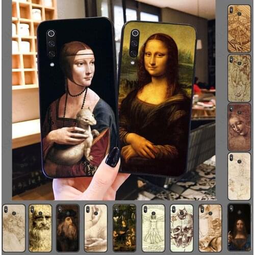 Leonardo Da Vinci Mona Lisa Manuscript Phone Cover for xiaomi mi9T mi8se mi10pro mi6 note10 lite MIA1 MIA2 MIA3 CC9PRO Cases
