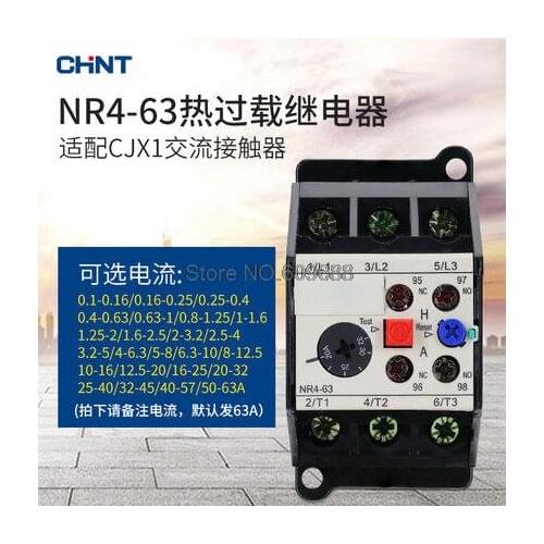 CHNT NR4 Thermal Verload Relay NR4(JRS2)-63/F Used with CJX1 NR4-63 NR4-63/F