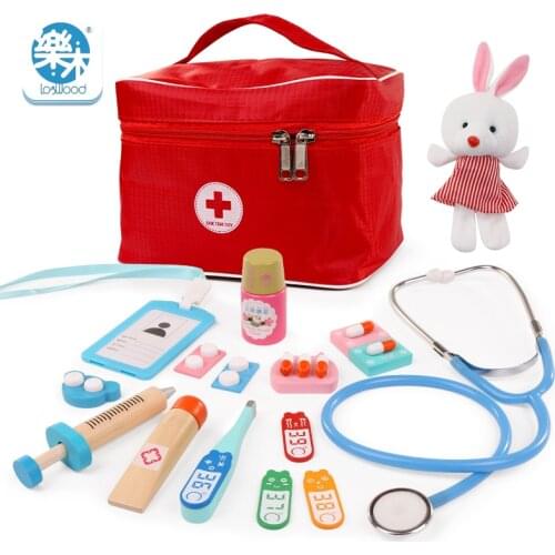 Logwood Children Doctor Toys Role-playing Games Doctor Sets Dentist Medicine Box Pretend Doctor Play Toys for Girls