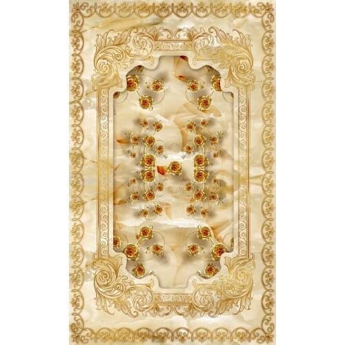 European Luxury 3D Curtain rose pattern Custom Marble 3D Photo Curtains Living room Bedroom Curtain Polyester