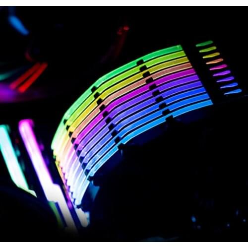F19E 24 Pin RGB Light Extension Cable Rainbow Streamer PSU 5V 3-Pin ARGB Sync Power