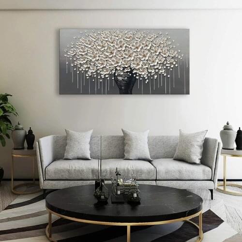 Modern HD Print Large Gold Money Tree Flower Oil Painting On Canvas Abstract Home Wall Decor Art Picture For Living Room Gift