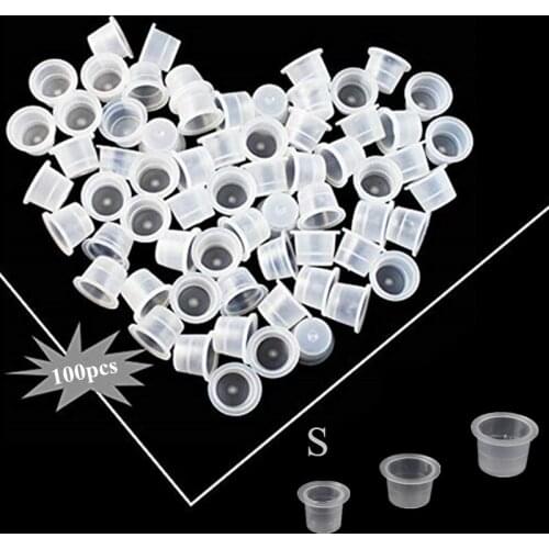 100pcs Small Size 9mm Tattoo Ink Cups Caps for Needle Tip Grip Supply Wholesale -- ICC#9-100