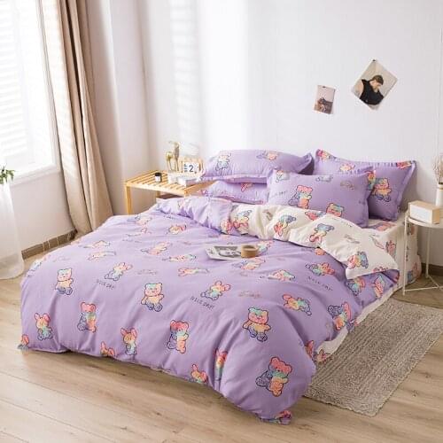 Cute Bear Duvet Cover Set Bed Linen 2 People Bedding Set Queen King Single Twin Size Bed Sheets And Pillowcases Home Textile