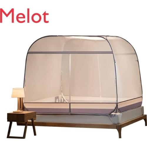 Mongolian Bag Mosquito Net Drop-Resistant Childrens Zipper Encryption Foldable 1.5 M1.8 M Bed Household 2