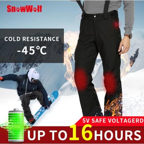Men Winter Ski Pants USB Infrared Heated Wintersport Pants Electric Thermal Snowboard Waterproof Trousers ski trousers men