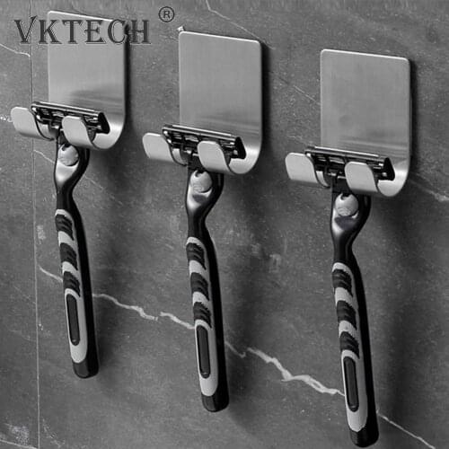 Stainless Steel Razor Holder Kitchen Bathroom Wall Adhesive Storage Hook Door Hooks Hanger Razor Rack Home Organizer