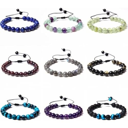 Natural Labradorite Bracelets For Men Vintage Woven Bracelet Women Jewelry Handmade Polished Stone Beads Adjustable Pulsera Gift