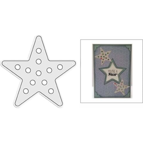 2021 New Dotted Stars Shape Metal Cutting Dies for DIY Scrapbooking Decoration and Card Making Paper Craft Embossing No Stamps