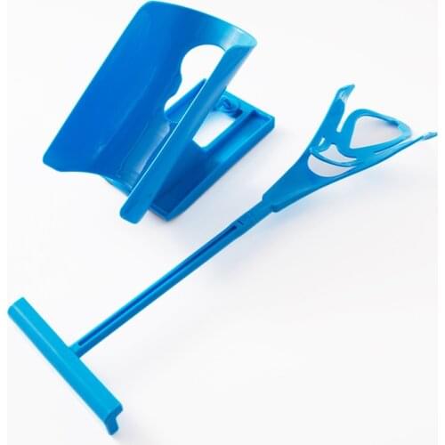 New Blue Sock Slider Aid Easy on off Sock Helper Kit Shoe Horn Pain Free No Bending Shoe Horn for Pregnancy Dressing Aids Tools