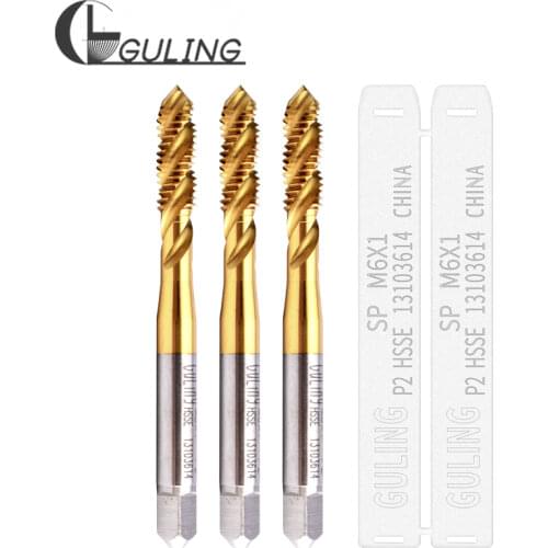 2PCS 5PCS HSSE Sprial Fluted With Tin tap M1 M1.2 M1.4 M1.5 M1.6 M1.7 M1.8 M2 M2.2 M2.3 M2.5 M2.6 Metric Screw Thread taps