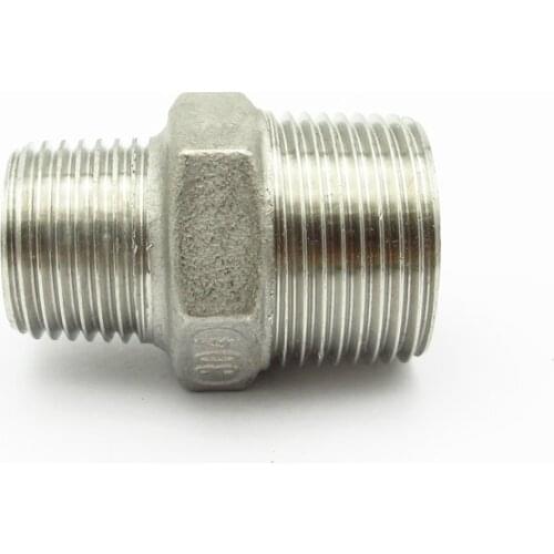 1/8" 1/4" 3/8" 1/2" 3/4" 1" 1-1/4" 1-1/2" BSP Male Thread 304 Stainless Steel Reducer Hex Nipple Pipe Fitting Connector Adapter