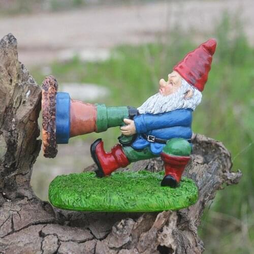 Resin Dwarfs Statue Garden Accessories Outdoor Decorations For Garden Interesting Design Mini Resin Funny Gnome Figurines
