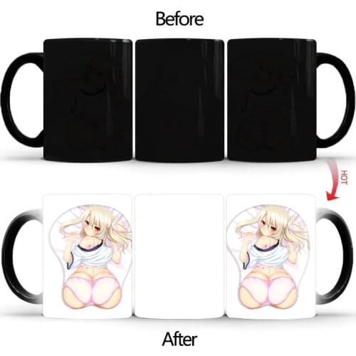 Plump girl Cup Hot Reaction Coffee Cup Creative Color Changing Ceramic Magic mugs Tea Milk Coffee Mug Funny Gift BSKT-092