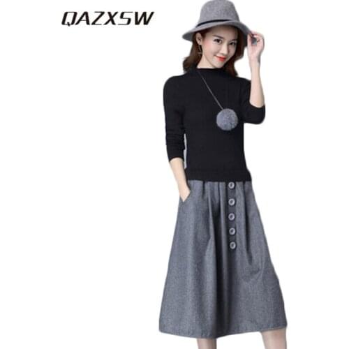 Модные трикотажные платья QAZXSW China At AliExpress