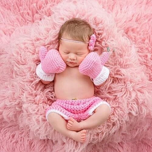 Photography Props Baby Photo Props Crochet Knitted Newborn Photo Props Boxing Mittens