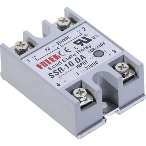 1pcs SSR-10DA 10A Solid State Relay Module 3-32V DC Input 24-380VAC