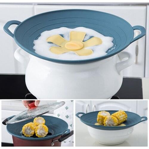 Silicone Spill-Proof Pot Lid Cooking Tool Stove Cover High Temperature Silicone Lid Cover 32M Thickened Lid Kitchen Accessories