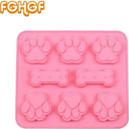 Lovely Dog Paw Shaped Silicone Moulds DIY Resin Charms Tool Kawaii Dogs Bone Fondant Baking Mold Handmade Craft Supplies