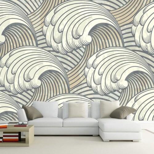 Nordic Style Modern Simple Wallpaper Japanese Ukiyoe 3D Murals TV Background Wall painting Bedroom Living Room Wall Papers