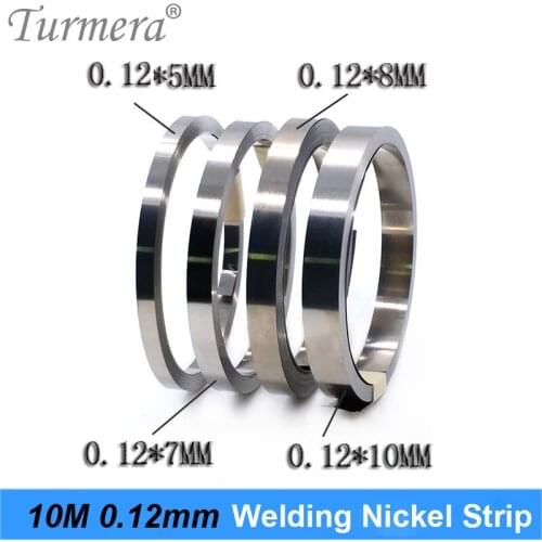 Turmera 10Meter 0.12mm Welding Nickel Strip 5mm 7mm 8mm 10mm Width for 18650 Lithium and 32700 Lifepo4 Battery Diy Soldering Use