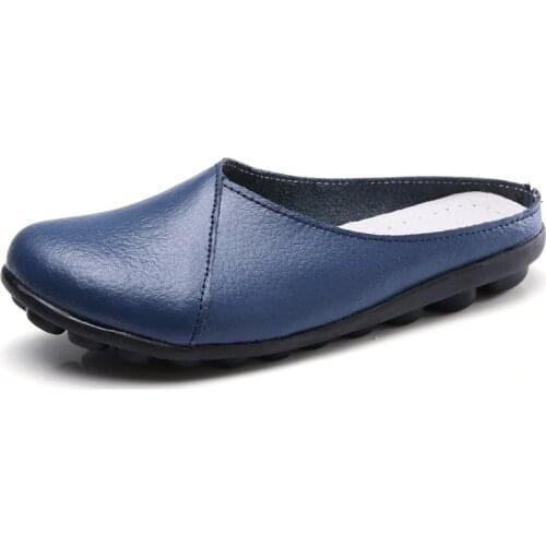 Women Shoes Genuine Leather Female Vulcanized Shoes Casual Slip On Ladies Flat Shoes Walking Footwear Plus Size Dropshipping