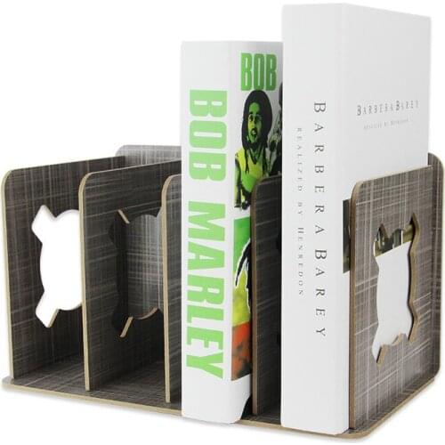 DZOFFICE Creative office supplies wood shelf student book stand creative baffle multi-color book holder 4 files bookends