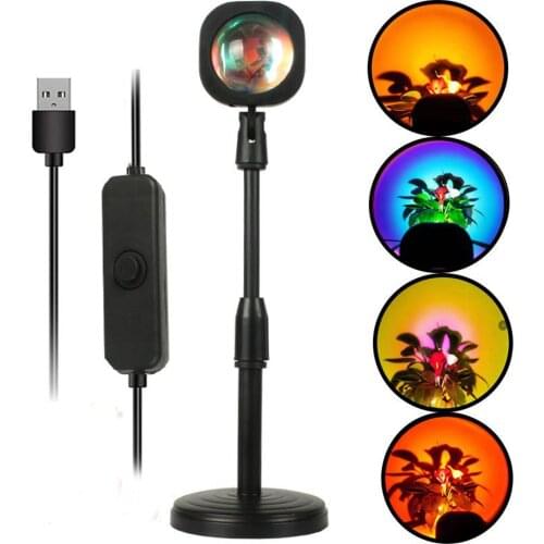 USB Sunset Lamp Sunset Projector Mood Light Living Room Bedroom Night Light Room Decor Bar Atmosphere Photography Background