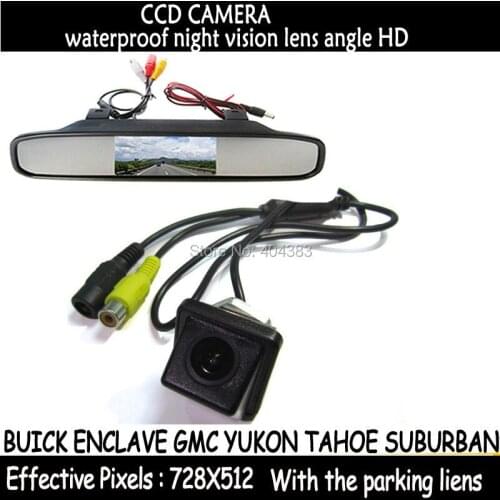 4.3" LCD Monitor Car Rear View Kit + Reversing HD CCD Camera Waterproof 170 Degree for BUICK ENCLAVE GMC YUKON TAHOE SUBURBAN